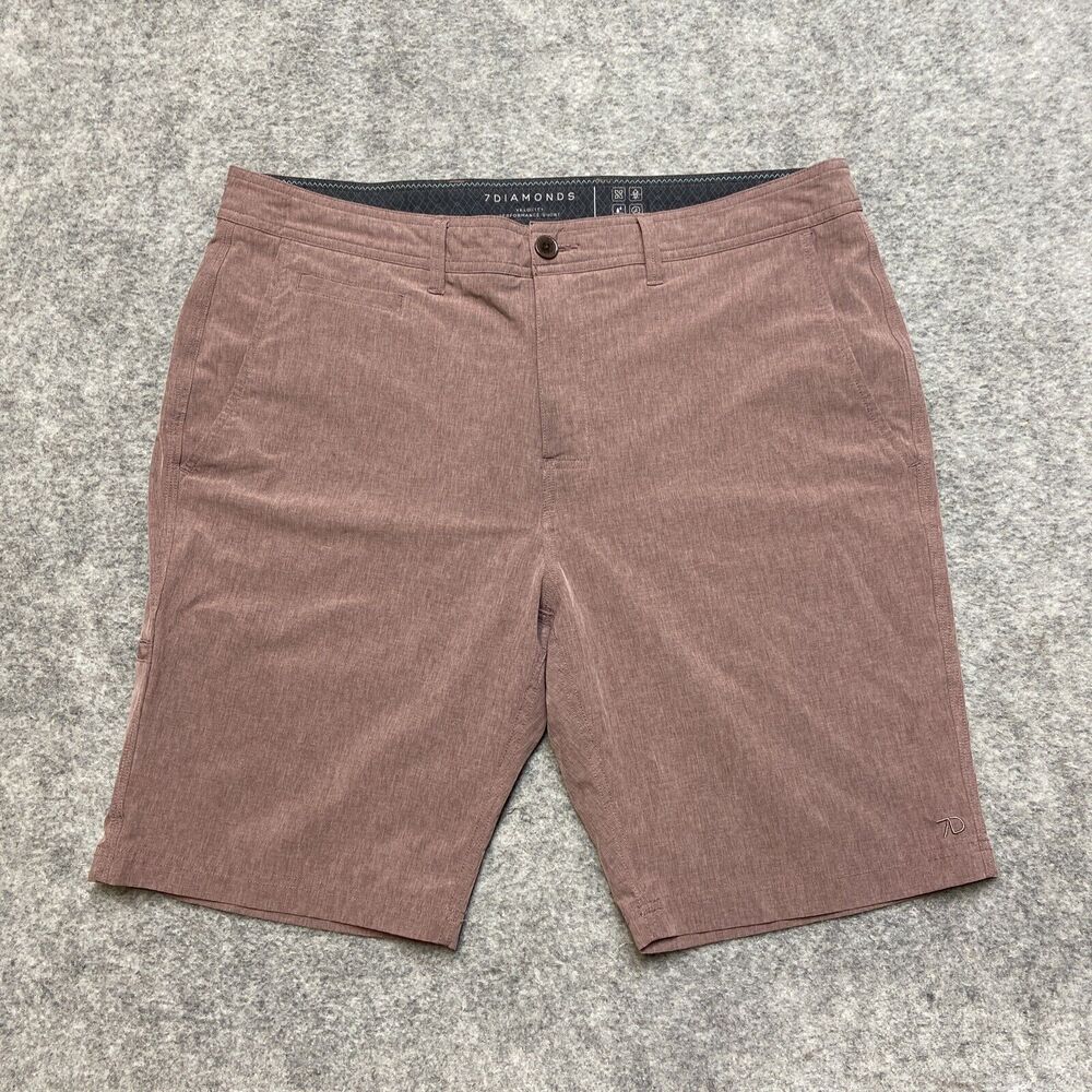 7 Diamonds Velocity Performance Short Men's‎ Size 38 Mauve Brown Shorts